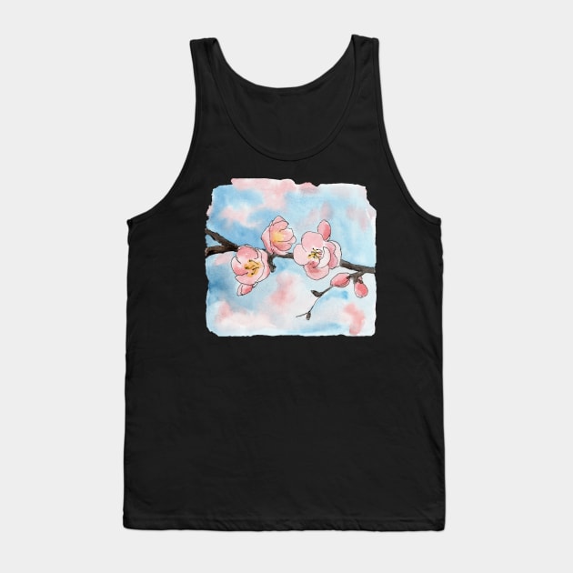 Cherry blossom Sakura Tank Top by Elena Ehrenberg